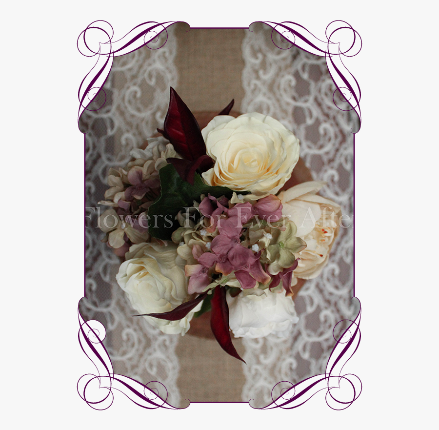 Vintage Pastel Table Posy - Garden Roses, Transparent Clipart