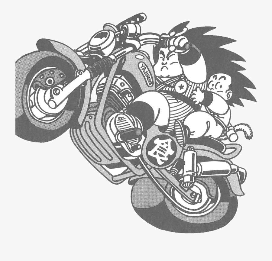 Hipster Drawing Motorcycle - Yajirobe En Moto, Transparent Clipart
