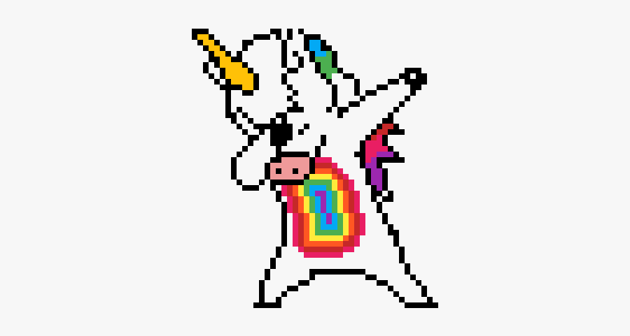 Pixel Art Unicorn Dab, Transparent Clipart
