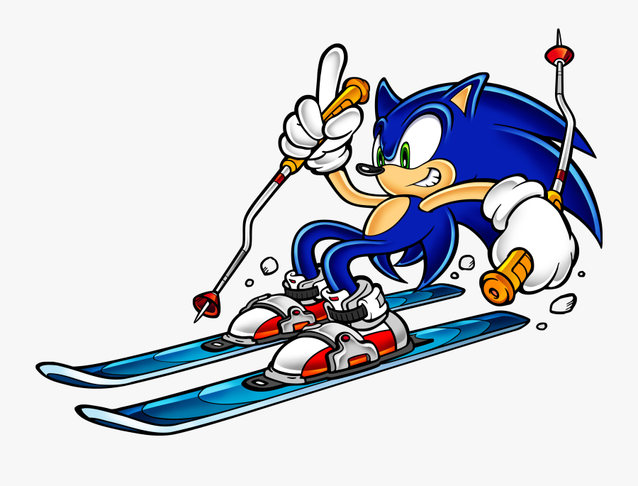 Transparent Ski Clipart - Sonic The Hedgehog Skiing, Transparent Clipart