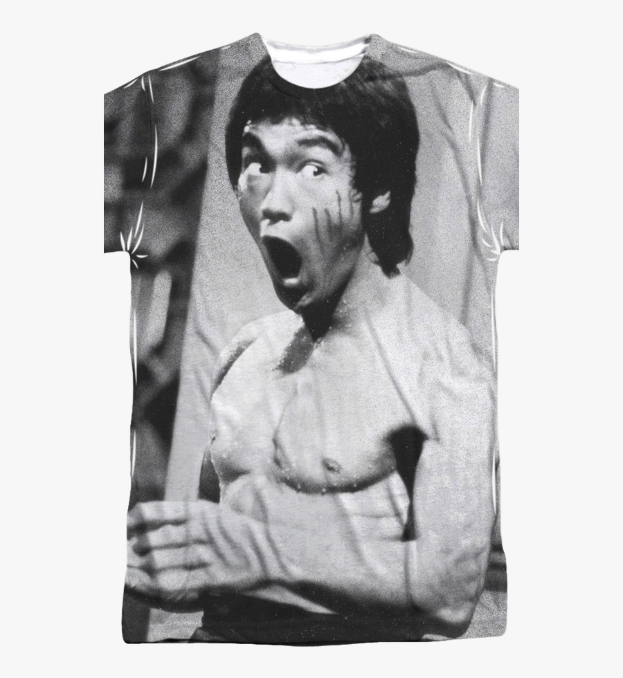 Bruce Lee Black And White Tshirt - Mens Bruce Lee T Shirt, Transparent Clipart