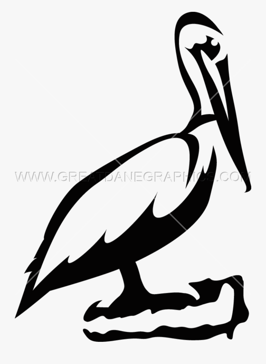 Pelican Png Black And White - Black And White Pelican Clip Art, Transparent Clipart