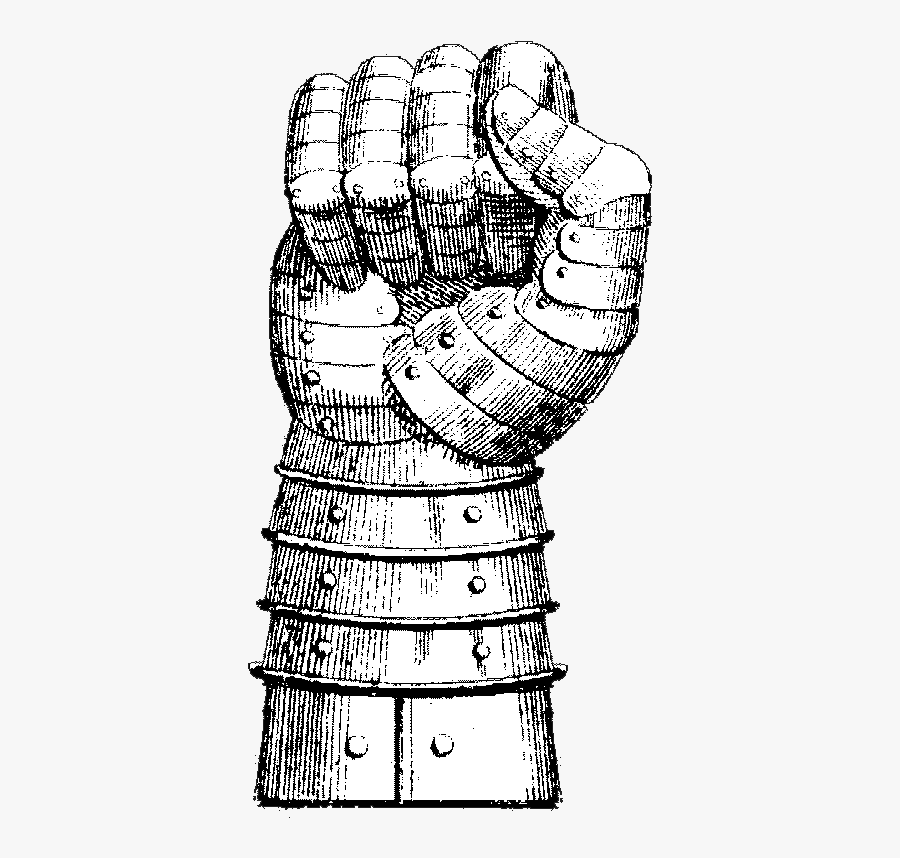 Transparent Clenched Fist Clipart - Clenched Gauntlet Fist, Transparent Clipart