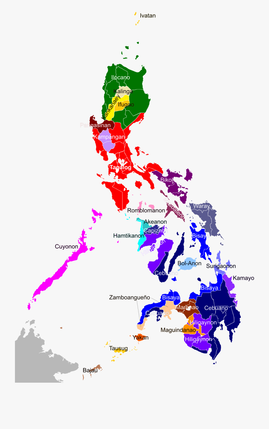 Ethnic Map Of The Philippines, Transparent Clipart