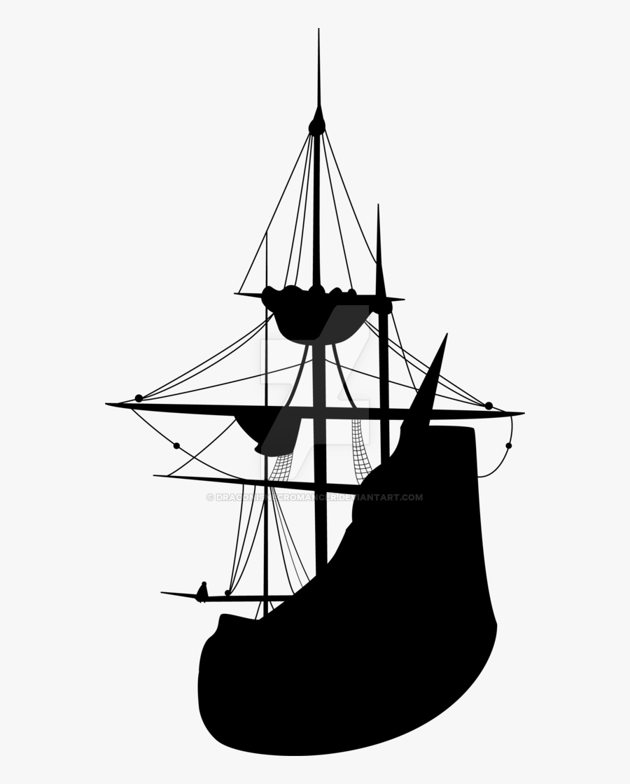Clipper Ship Silhouette At Getdrawings Com Free - Pirate Ship Silhouette Png, Transparent Clipart