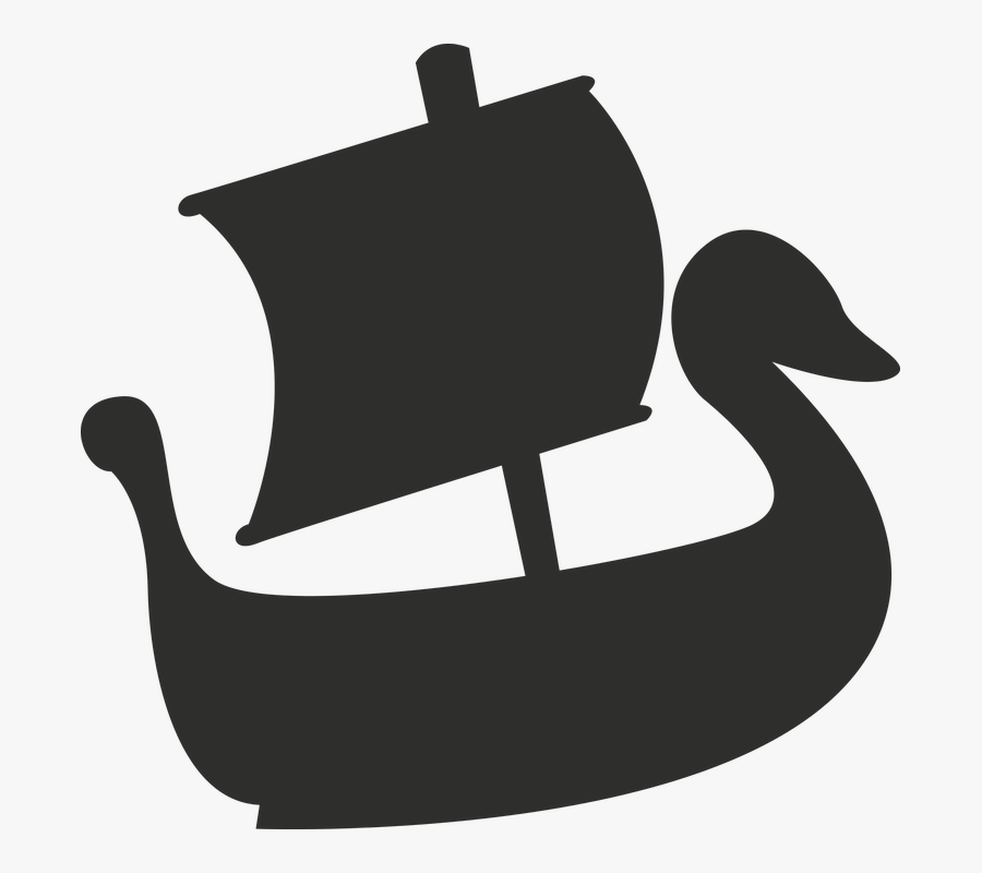 Elvish Ship Silhouette Swan Sail Boat - Silueta De Una Barco, Transparent Clipart