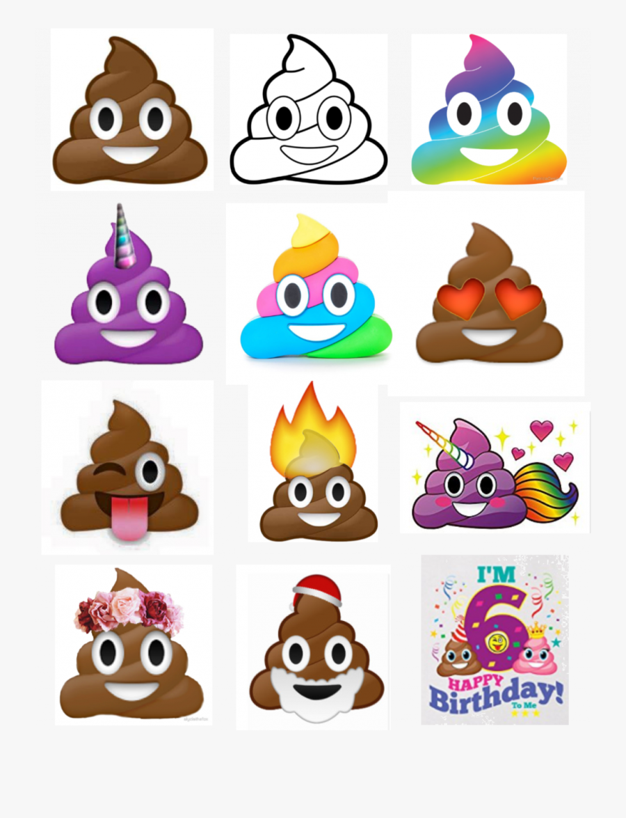 Rainbow Poop Emoji Stickers, Transparent Clipart