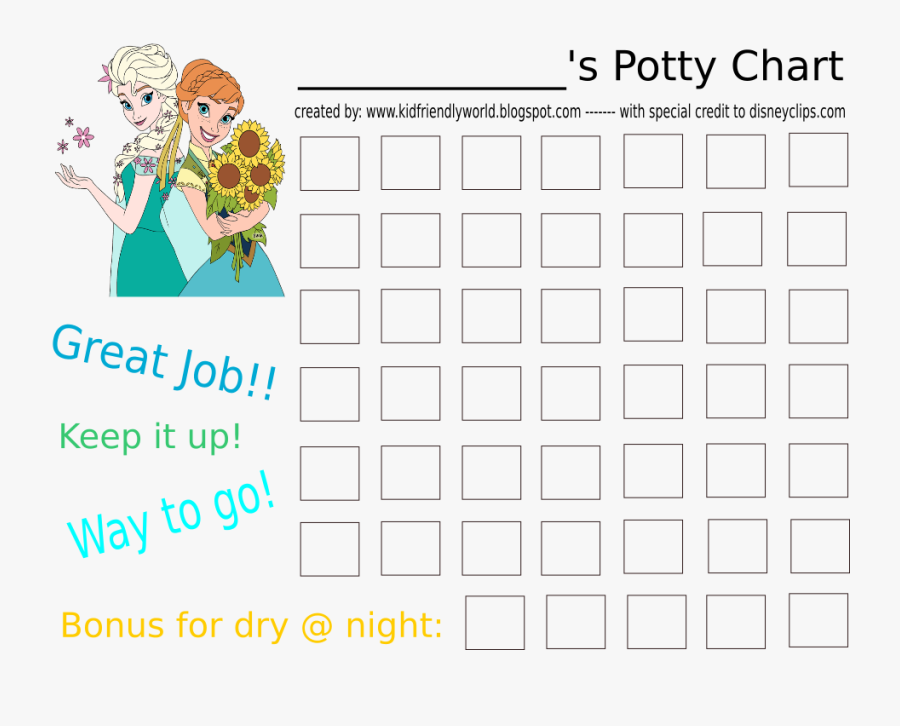 Frozen Potty Sticker Chart , Free Transparent Clipart - ClipartKey