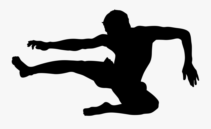 Silhouette Karate Kick - Kung Fu Kick Silhouette, Transparent Clipart