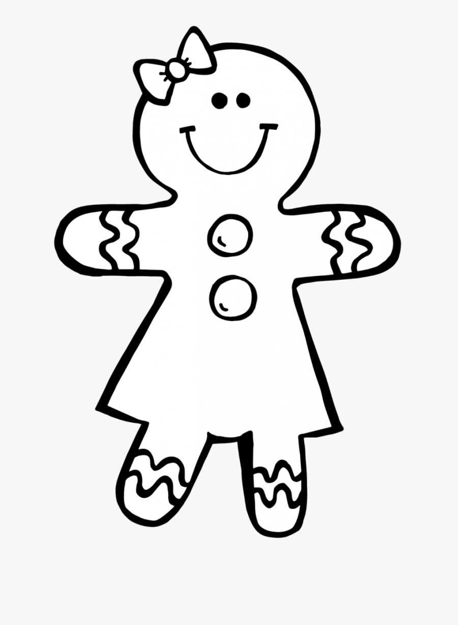 Gingerbread Girl Clipart Black And White, Transparent Clipart