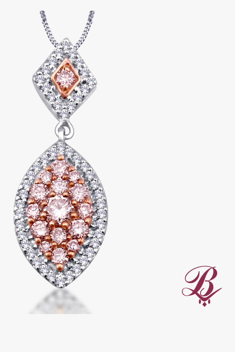 White & Naturally Pink Diamond Marquise Pendant - Diamond, Transparent Clipart