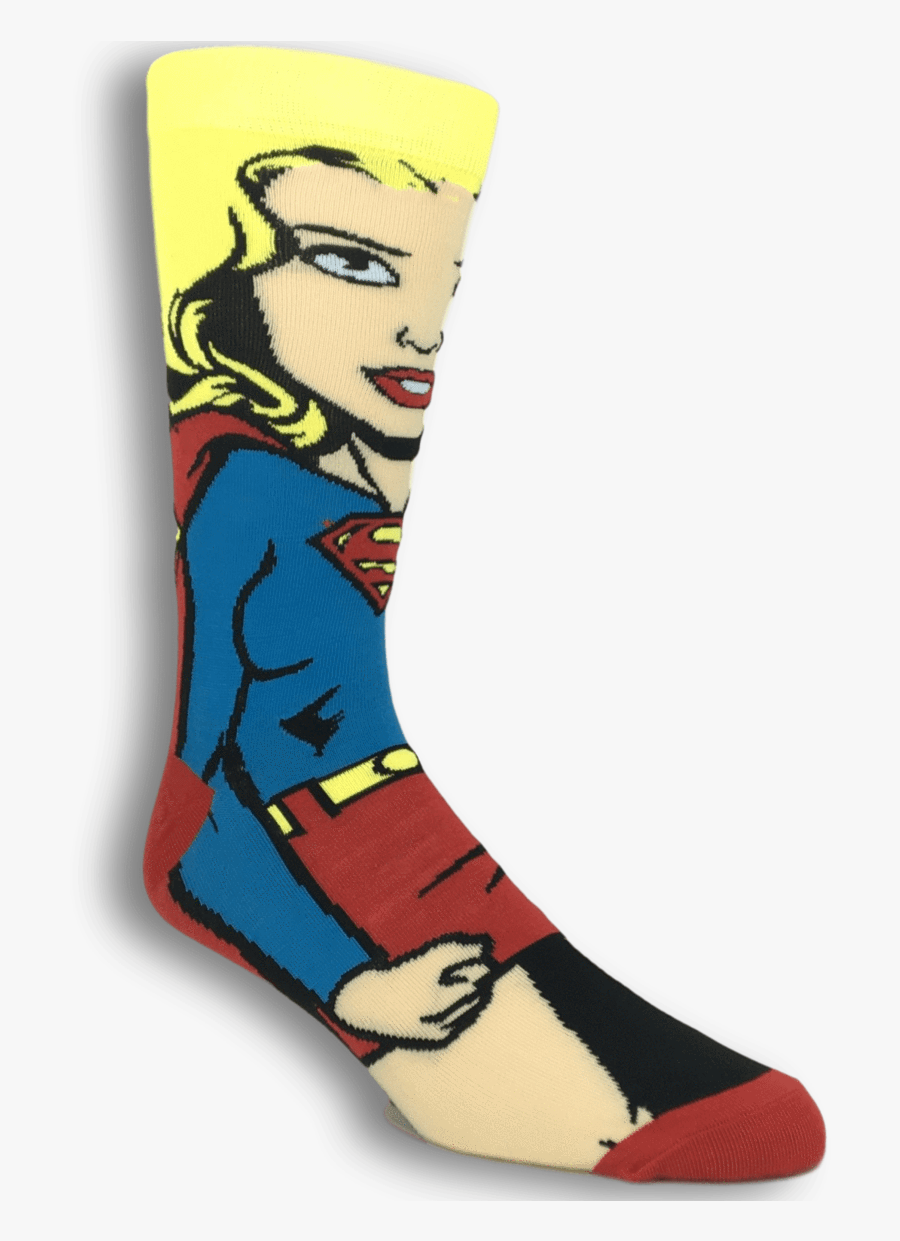 Dc Comics Super Girl 360 Superhero Socks - Superhero Sock Transparent Files, Transparent Clipart