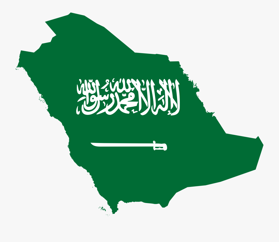Saudi Arabia Map Flag, Transparent Clipart