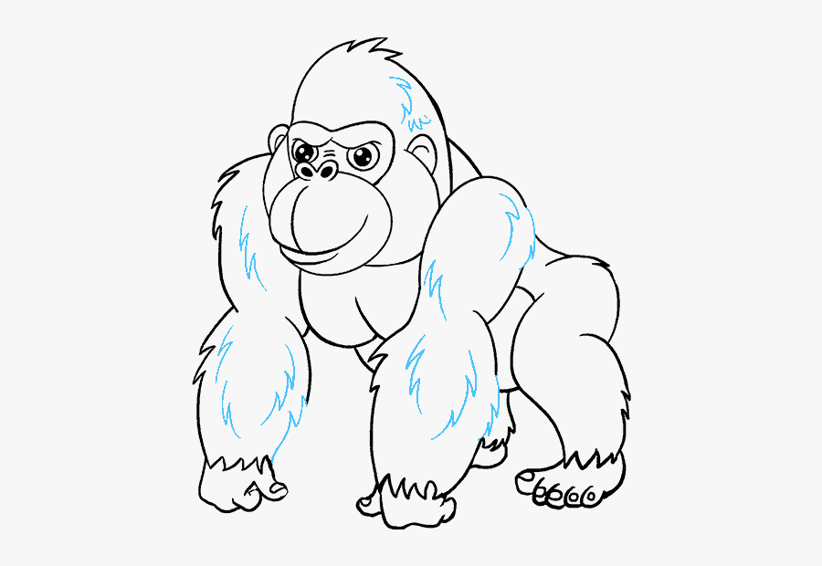 Clip Art How To Draw A - Draw A Cartoon Gorilla, Transparent Clipart