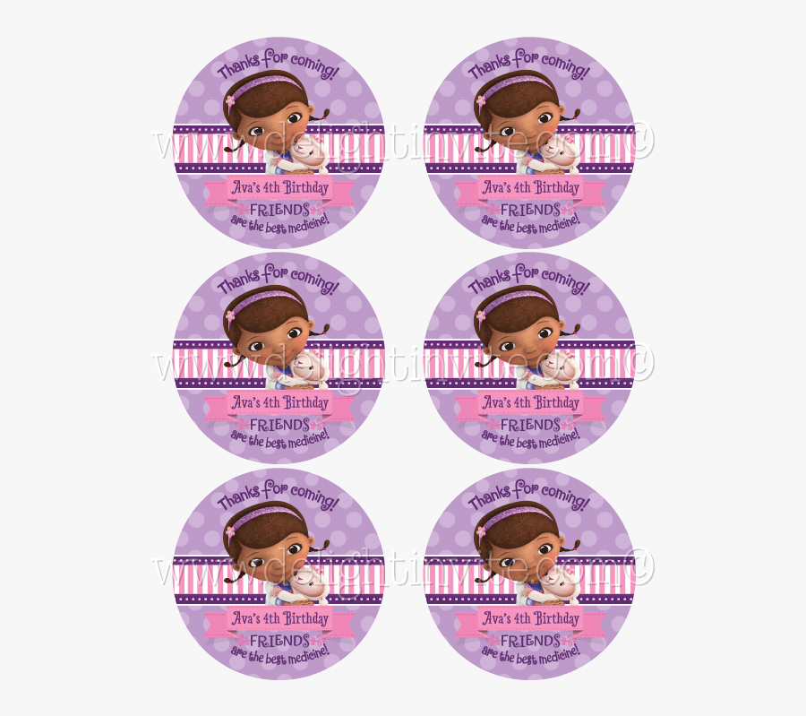 Doc Mcstuffins Birthday Sticker Tags - Label, Transparent Clipart
