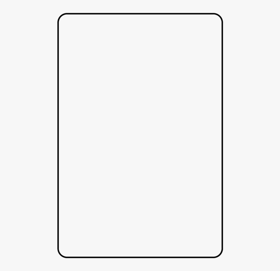 Blank Playing Card Template - Simple Black Border Portrait, Transparent Clipart