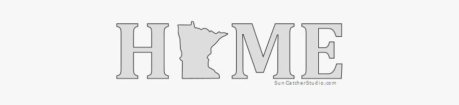 Minnesota Home Stencil Pattern Shape State Clip Art - Minnesota Stencil, Transparent Clipart