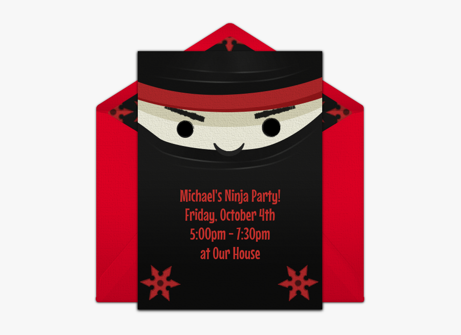 Ninja - Ninja Birthday Invitation Template Free, Transparent Clipart