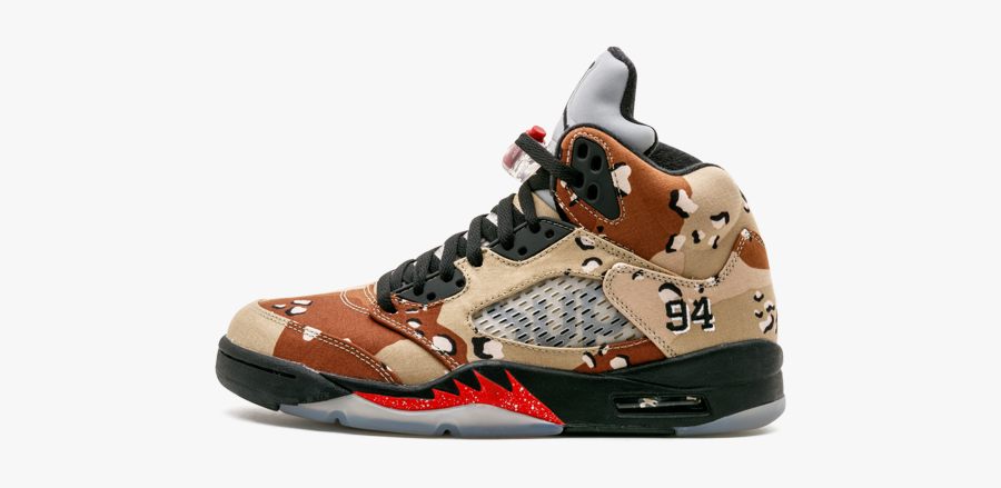 Supreme Logo Png Jordan - Air Jordan 5 Supreme Png, Transparent Clipart