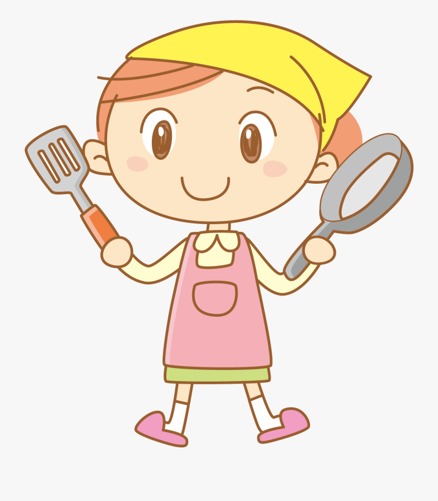 Cute Little Boy Kitchen - Cute Cooking Girl Png, Transparent Clipart