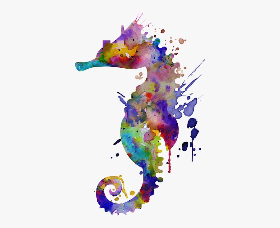 Black Clipart Of Seahorse, Transparent Clipart