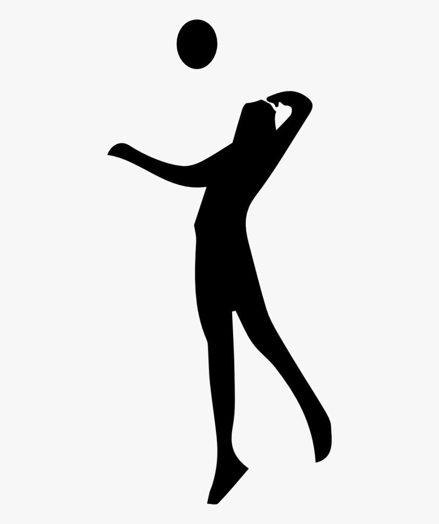 Volleyball Player Spike Silhouette Clipart Volleyball - Volleyball Serve Clipart Transparent, Transparent Clipart