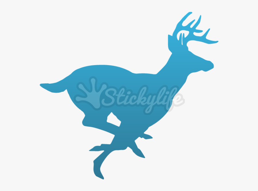 Deer Decal - Running Buck Deer Silhouette, Transparent Clipart