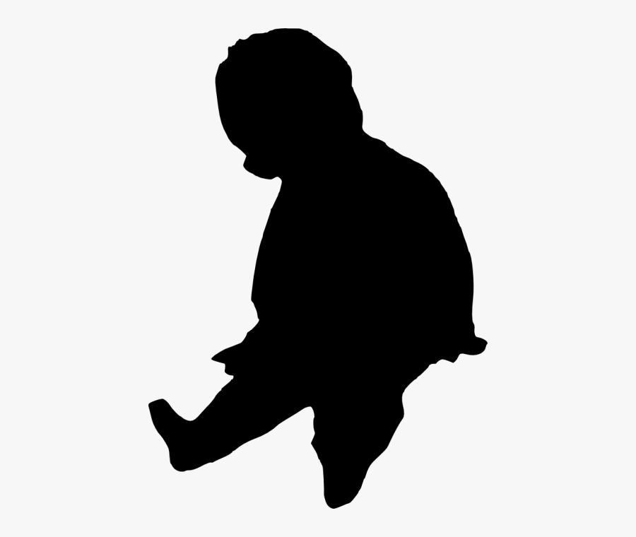 Baby Silhouette Png - Silhouette Kid Sitting Png, Transparent Clipart