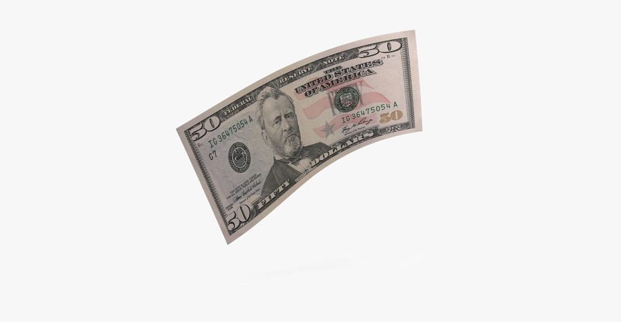 50 Dollar Bill, Transparent Clipart