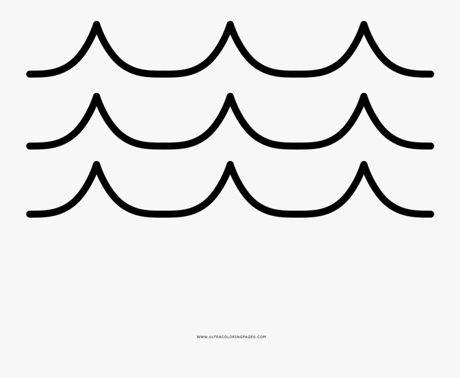 Sea Wave Coloring Page - Line Art, Transparent Clipart