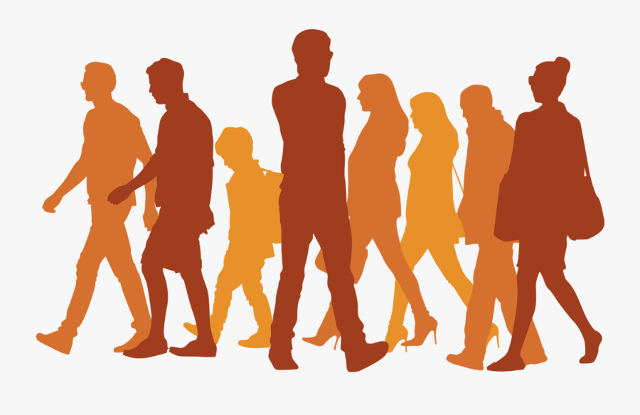 Silhouette Walking Icon - Silhouettes People Walking Vector, Transparent Clipart