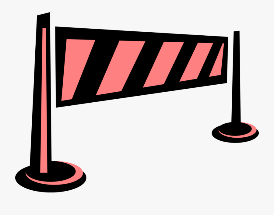 Vector Illustration Of Barrier Or Barricade Roadblock - Barriers To Effective Meetings, Transparent Clipart