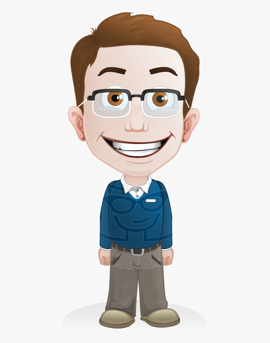 Vector Student Character Marcus - Smart Boy Cartoon Png , Free