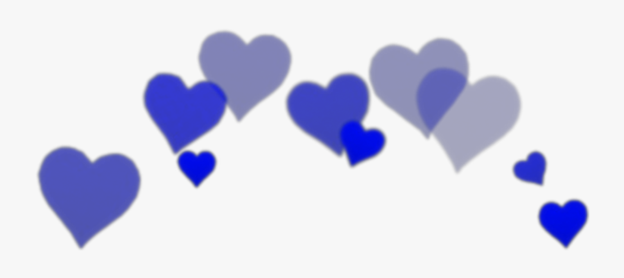 Blue Blueheart Bluehearts Aesthetic Freetouse Crown - Blue Hearts Crown Png, Transparent Clipart