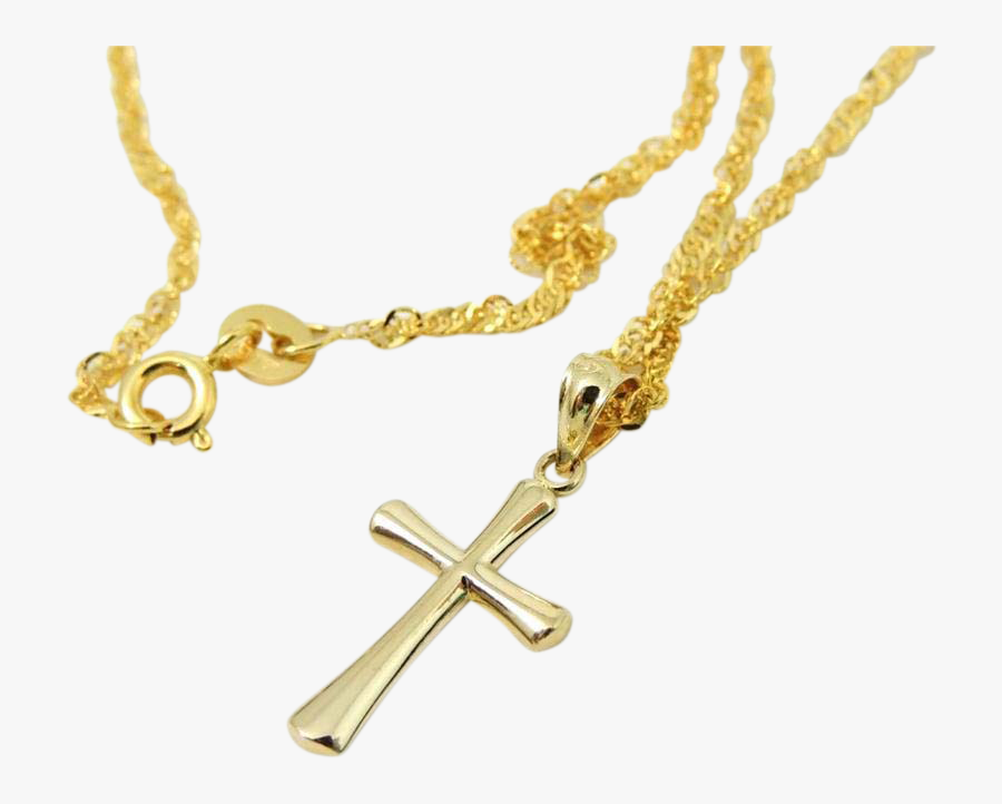 Gold Cross Necklace Transparent, Transparent Clipart