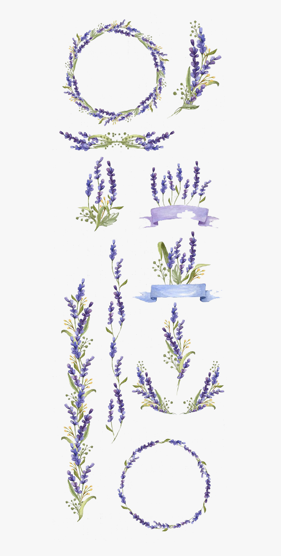 Flower Art Lavender Watercolor Flowers Painting Hand-painted ...