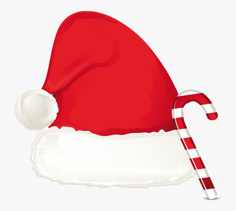 Download Png Photo Toppng - Christmas Hat And Candy Cane, Transparent Clipart