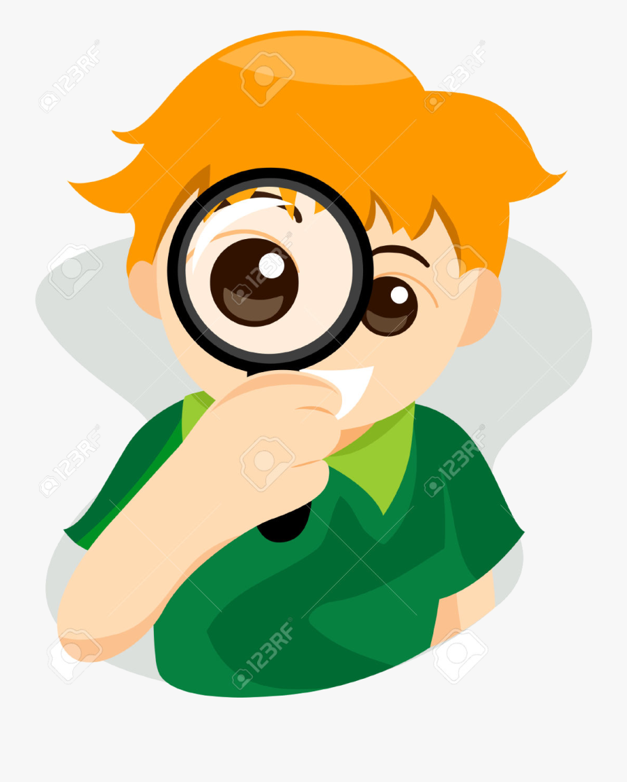 Magnifying Glass Kid With Clipping Path Royalty Free - Magnifying Glass With Eye, Transparent Clipart