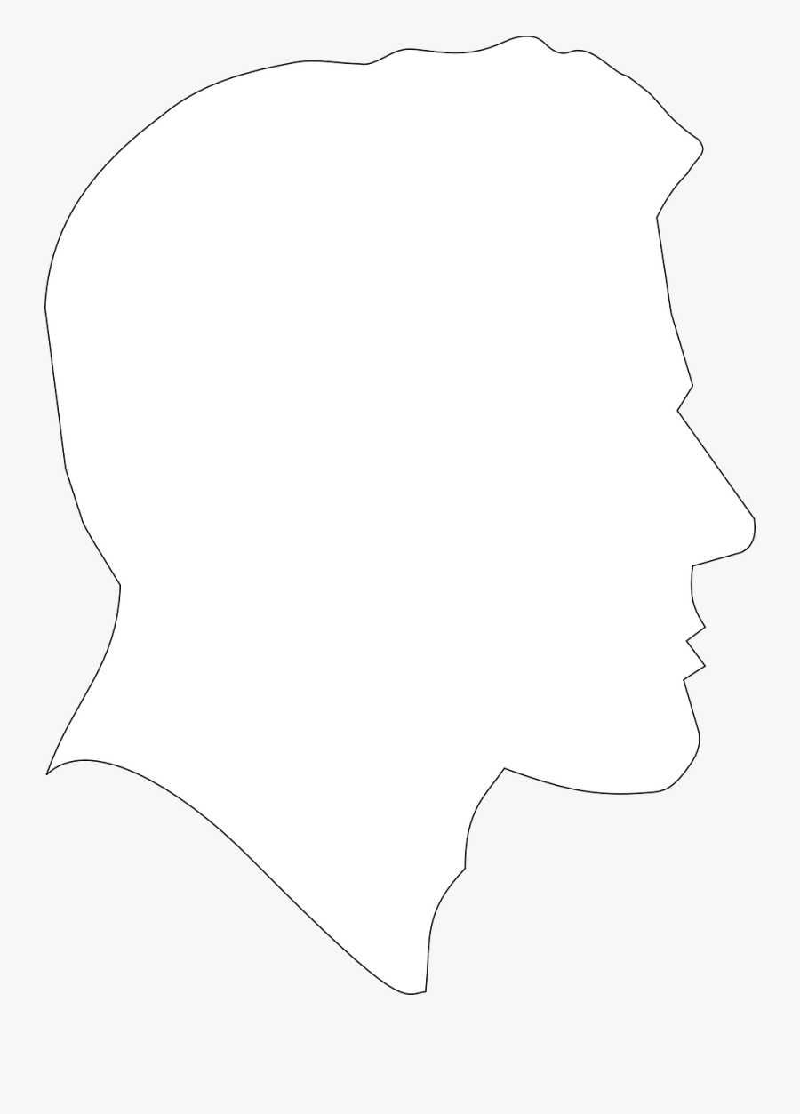 Transparent Man Profile Clipart - Outline Of A Male Head , Free