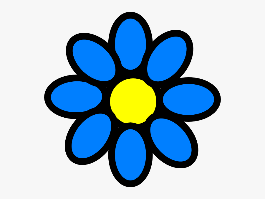 Sky Blue Flower Clip Art At Clker - Flower Blue Clip Art, Transparent Clipart