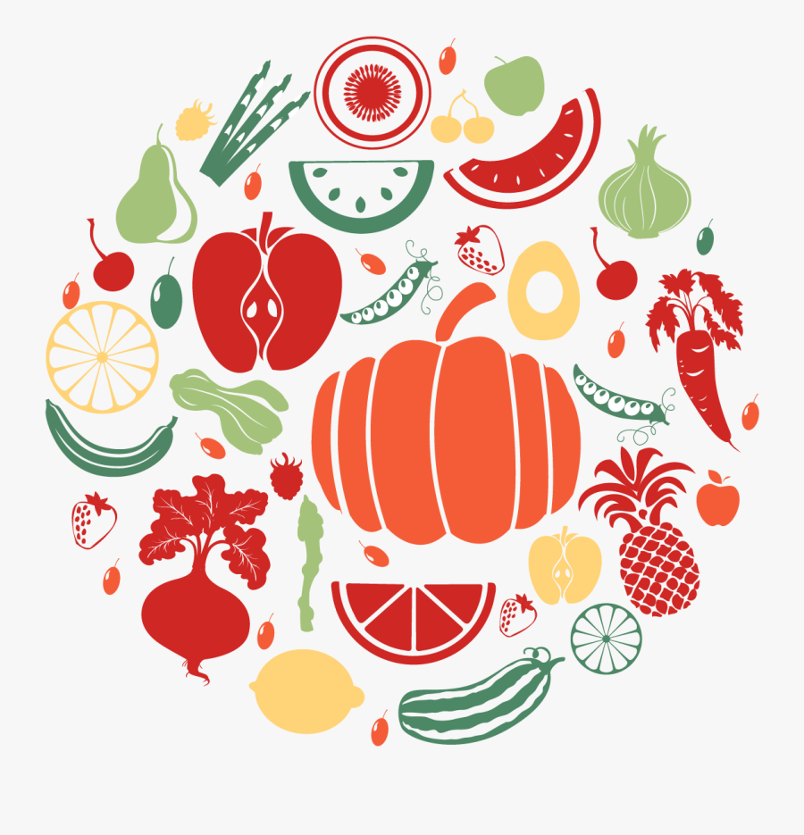 Nutrition Clipart - Vector Fruits And Vegetables Icon, Transparent Clipart