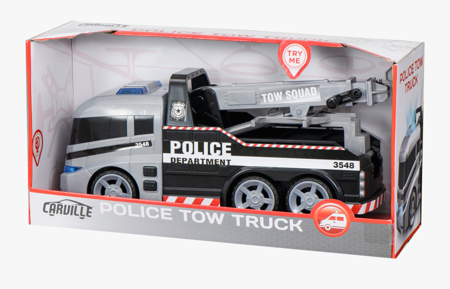 Carville Police Tow Truck ,, , Large - Trailer Truck, Transparent Clipart