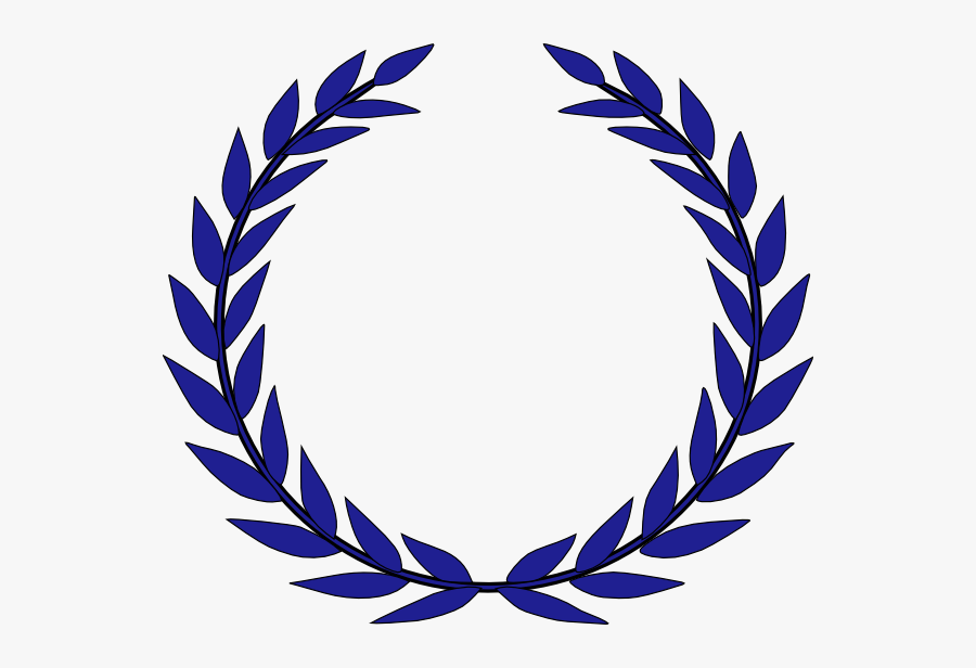 Dark Royal Blue Circle Leaves Svg Clip Arts - Laurel Wreath, Transparent Clipart