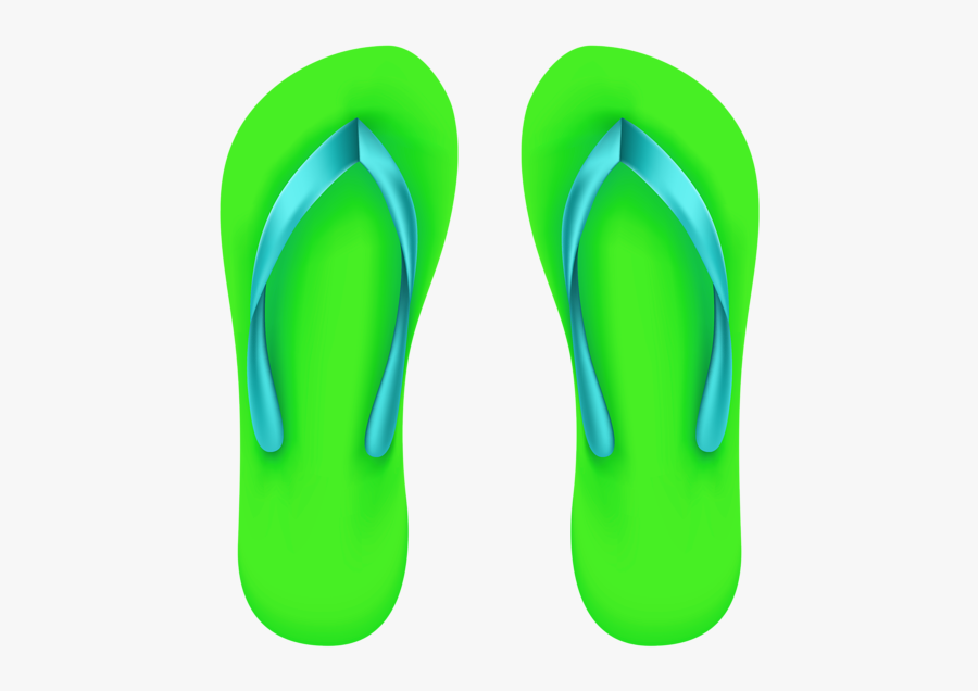 Green Beach Flip Flops - Clip Art , Free Transparent Clipart - ClipartKey