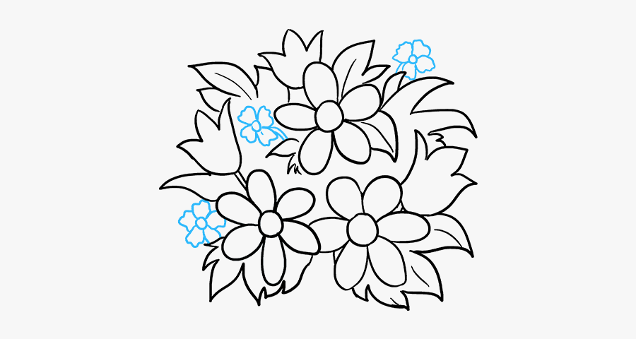 How To Draw A Flower Bouquet - Flower Bouquet Drawings For Beginners, Transparent Clipart