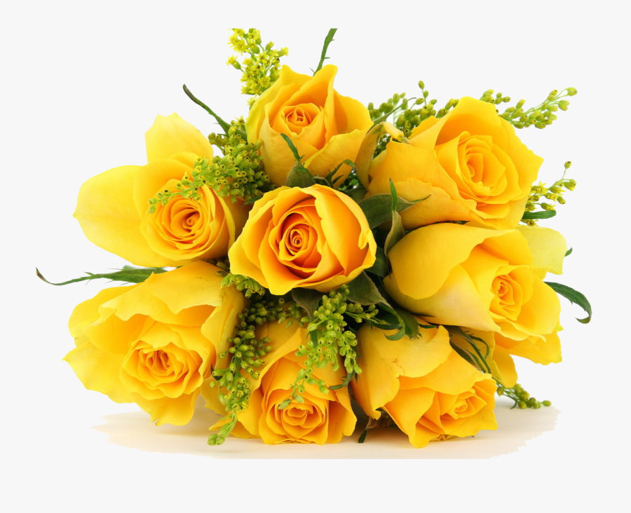 Yellow Flowers Bouquet Flowers Png Photos - Bunch Of Yellow Rose Flowers, Transparent Clipart