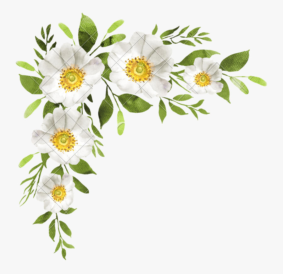 Transparent Flower Bouquet Clipart - Transparent White Watercolor Flowers, Transparent Clipart