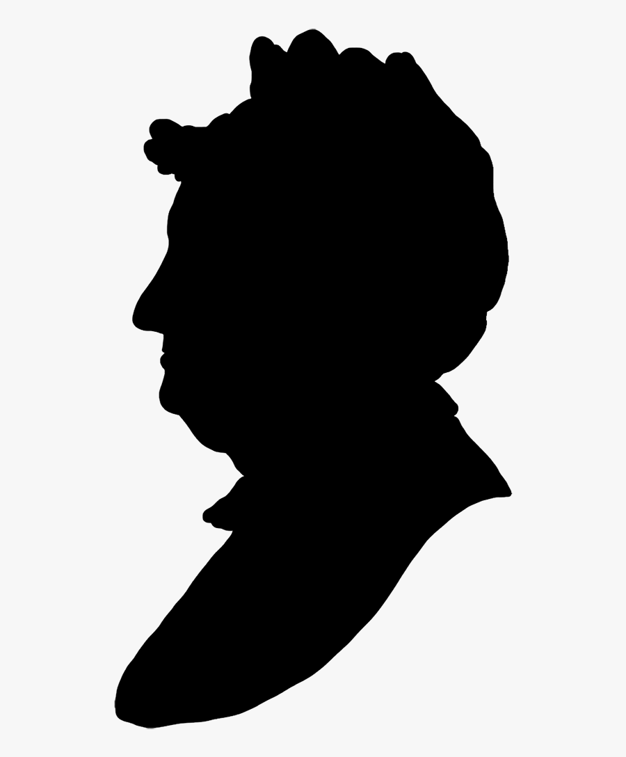 Old Woman Png Black White Transparent Old Woman Black - Old Woman Face Silhouette, Transparent Clipart