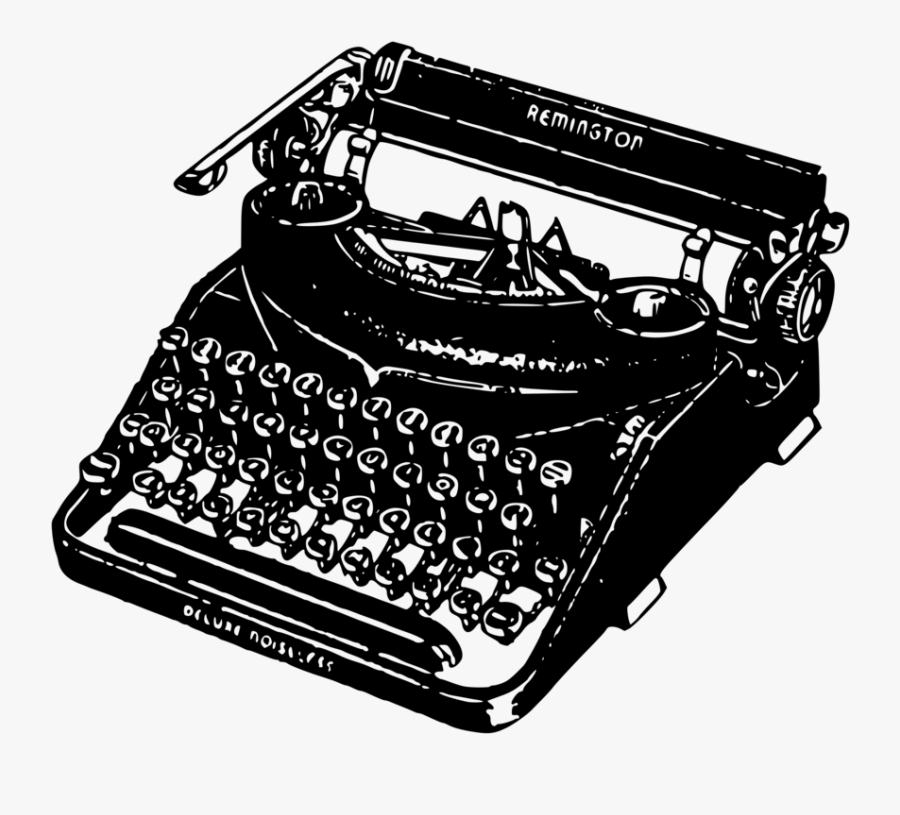 Vintage Typewriter - Free Typewriter Black And White, Transparent Clipart