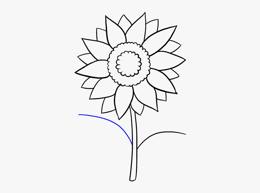 Clip Art Drawings Of Sunflower - Aesthetic Sunflower Drawing Easy, Transparent Clipart